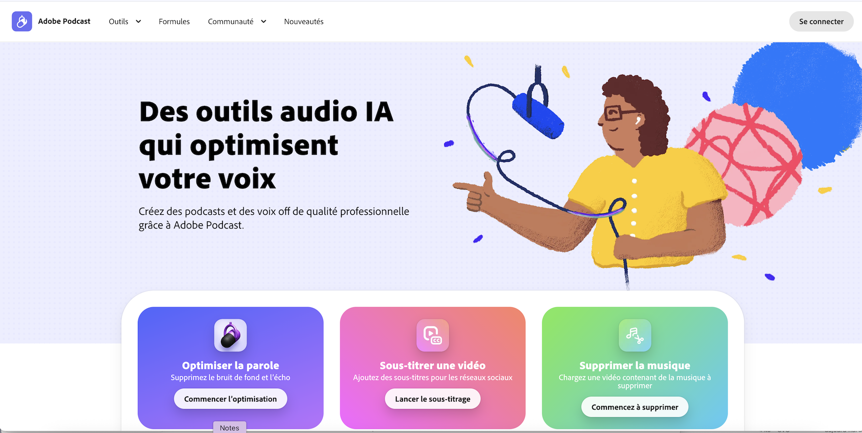 Aperçu de Adobe Podcast