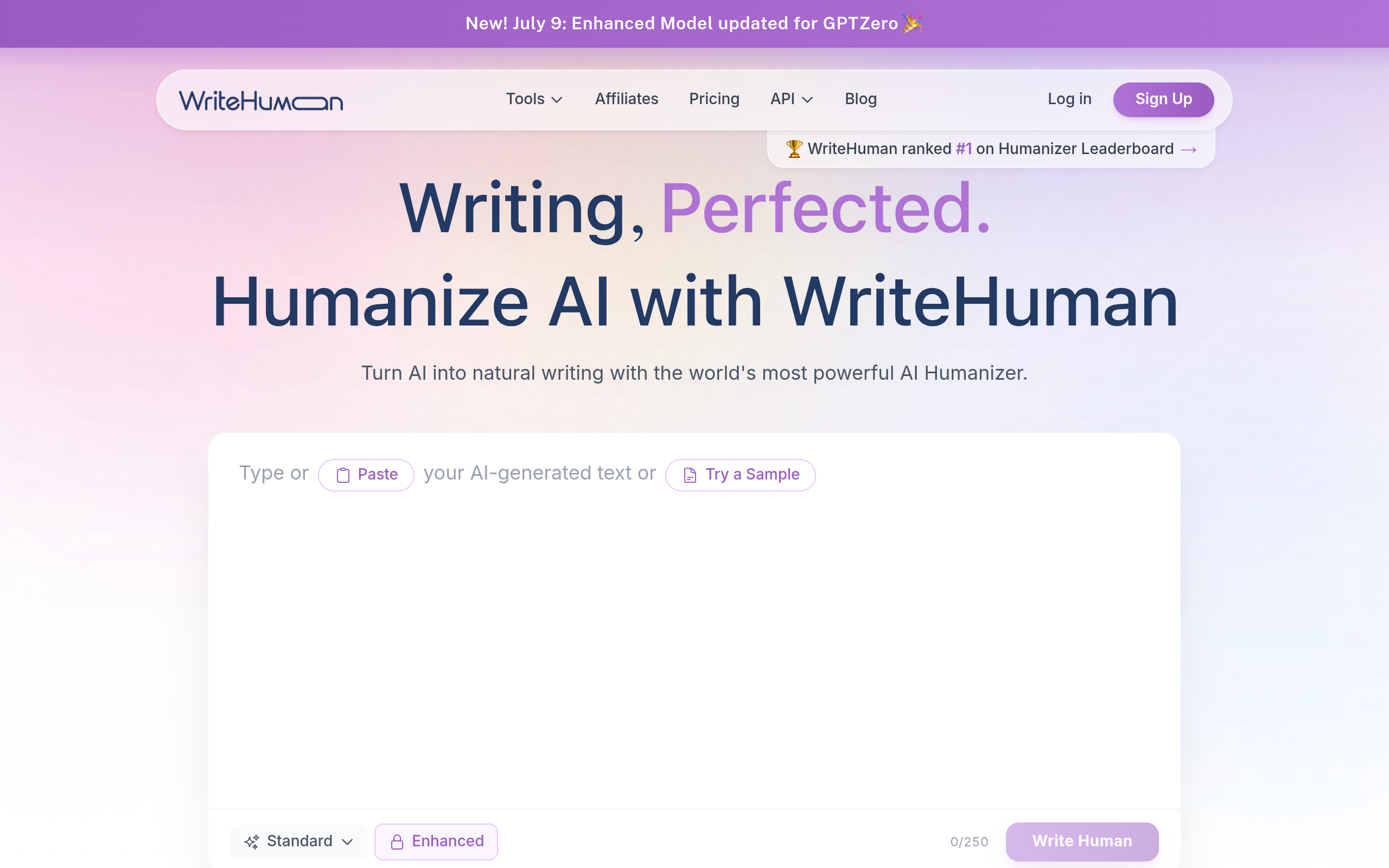 Aperçu de WriteHuman