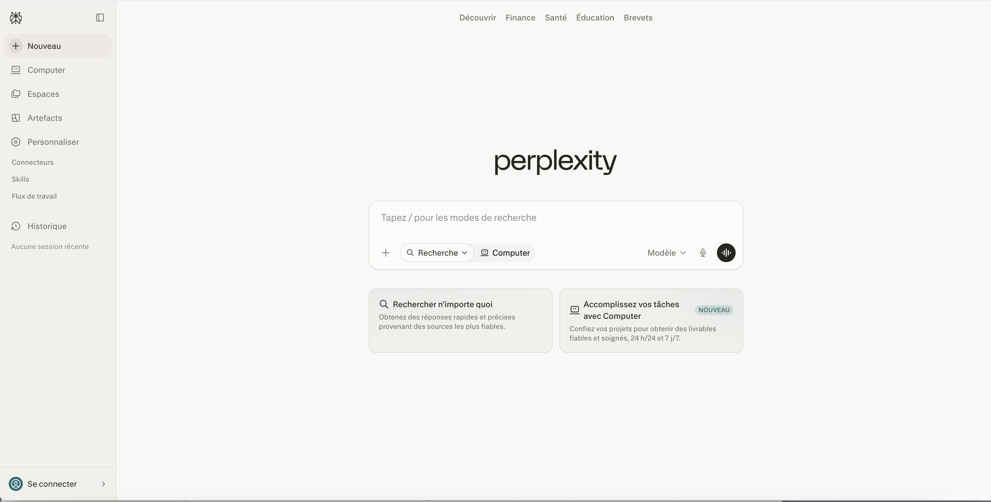 Aperçu de Perplexity