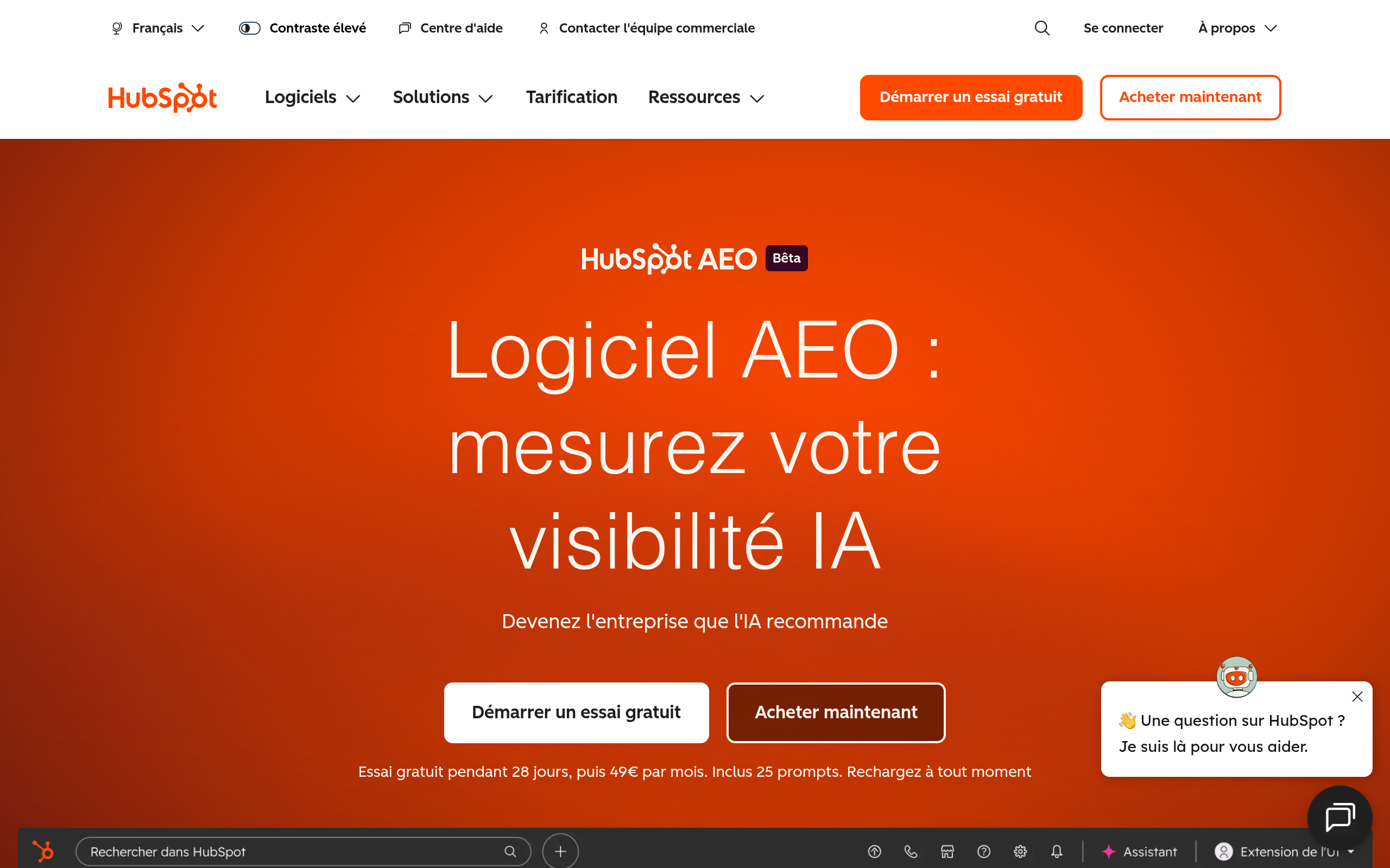 Aperçu de Hubspot AEO