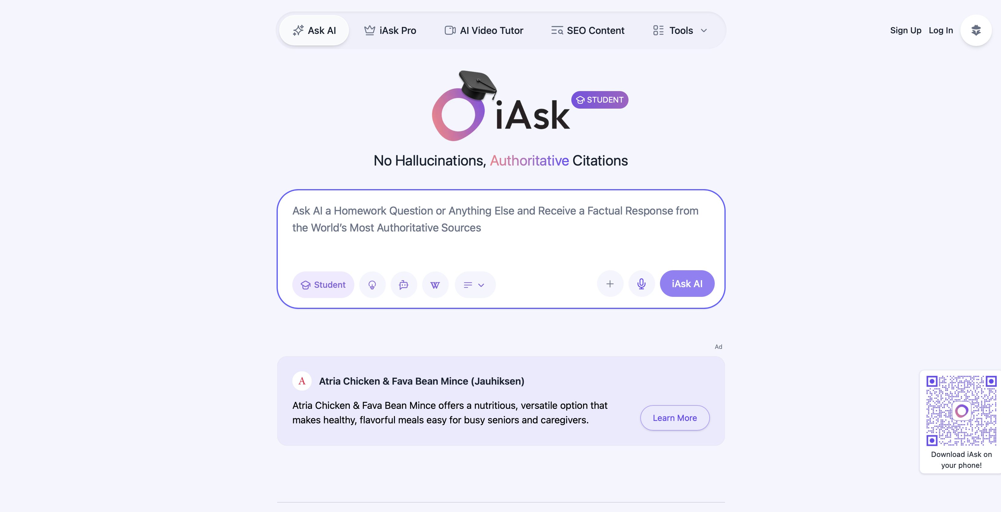 Aperçu de iAsk