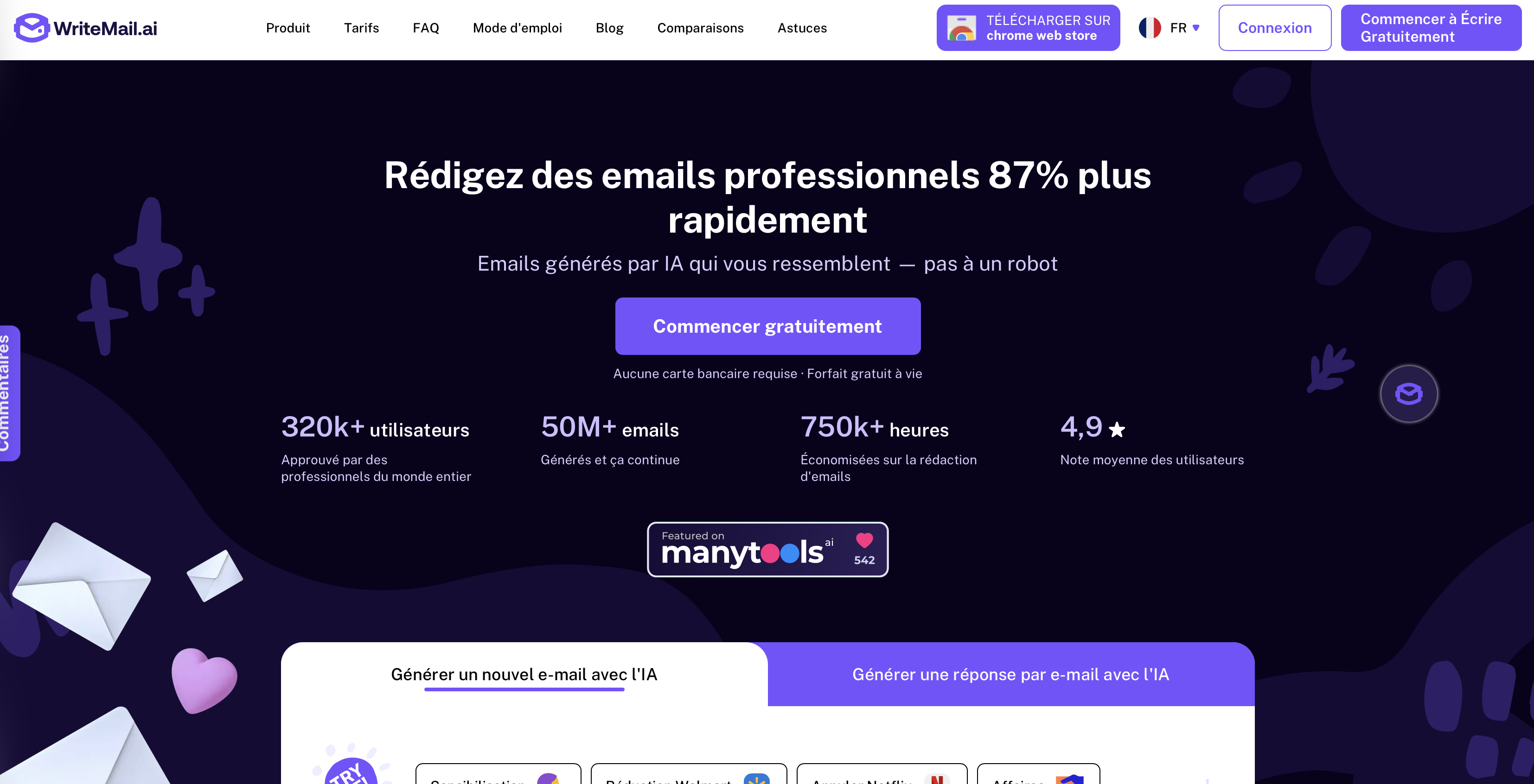 Aperçu de WriteMail.ai