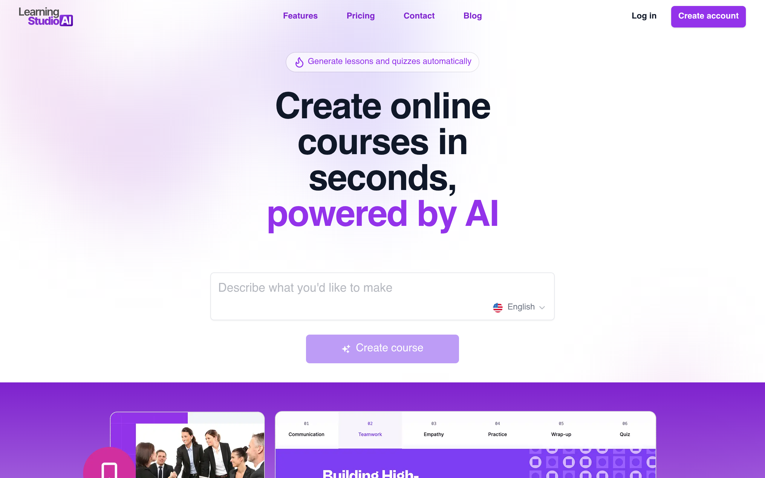 Aperçu de LearningStudioAI