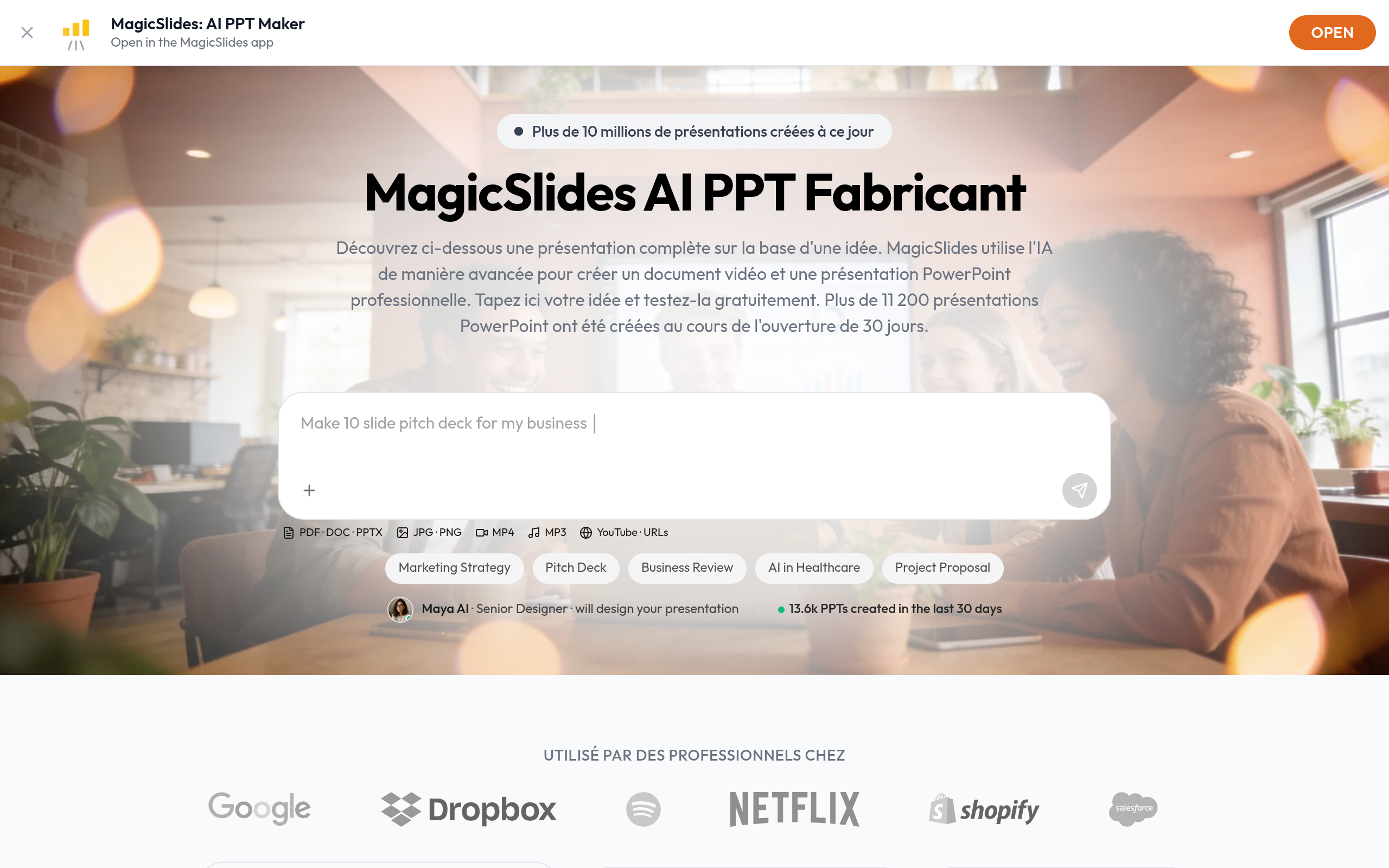Aperçu de MagicSlides