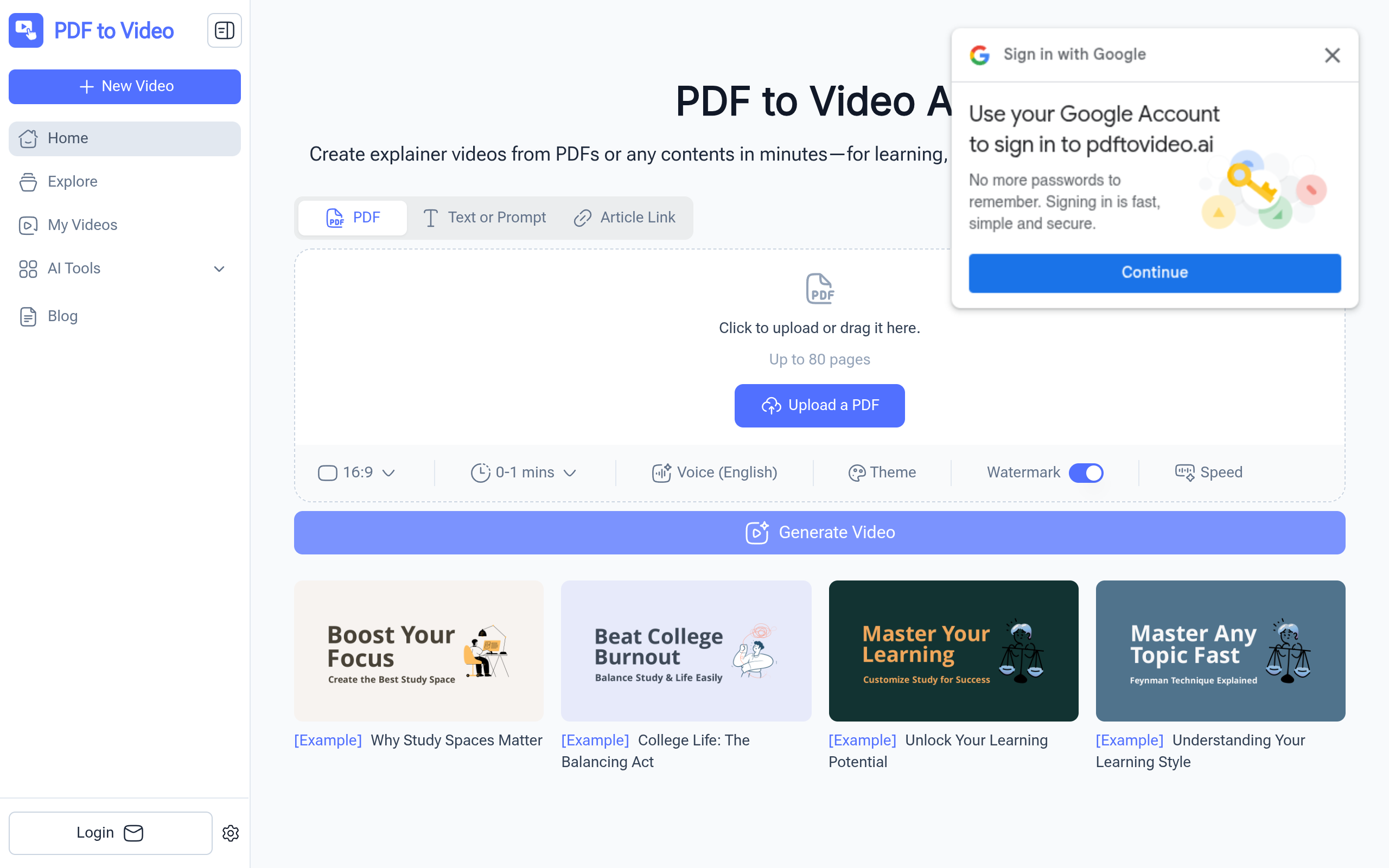 Aperçu de PDF to Video